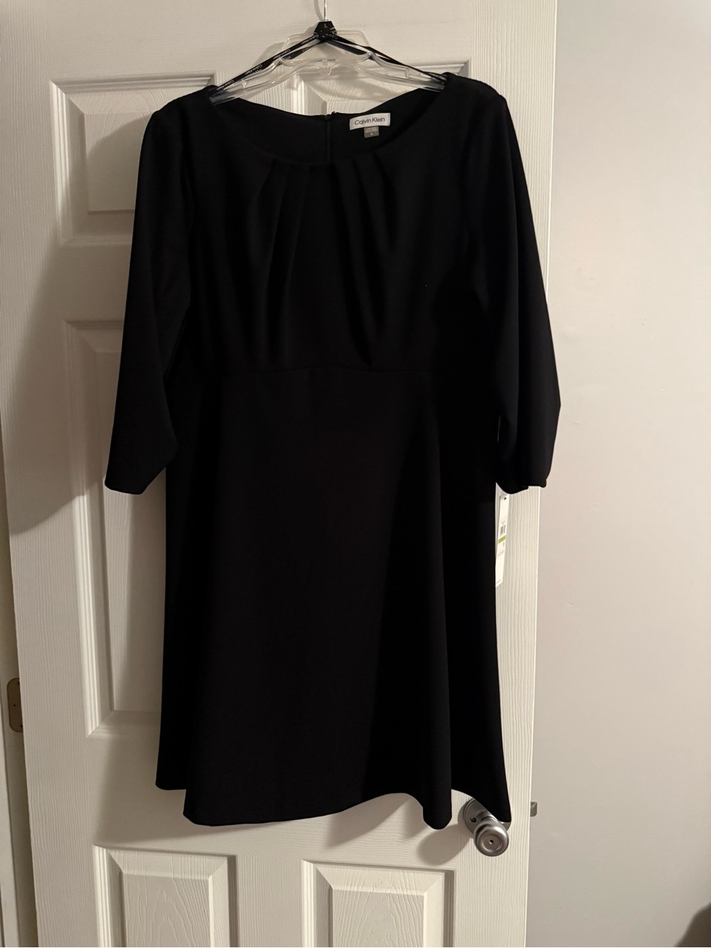 Calvin Klein Black Midi Fit-and-Flare Dress